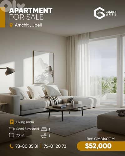 GMB160GM - Apartment  For Sale In Amchit  - شقة للبيع في عمشيت