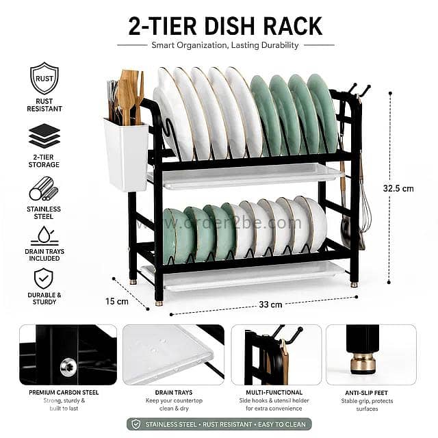 2-Tier Compact Dish Drying Rack 6