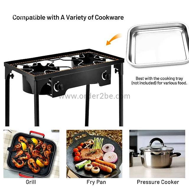 Outdoor Propane Stove — Dual Burner, Cast Iron 4