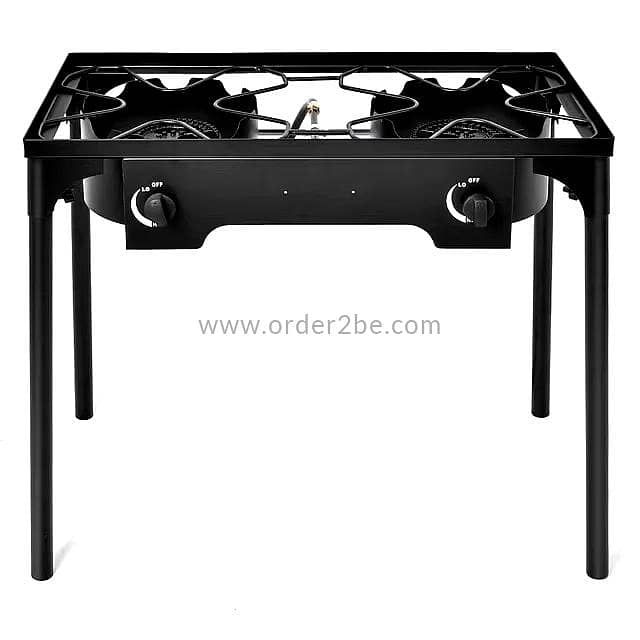 Outdoor Propane Stove — Dual Burner, Cast Iron 6
