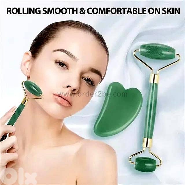 2-Piece Facial Roller & Gua Sha Massage Set 2