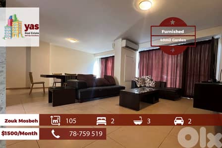 Zouk mosbeh/Siwar 105m2 | 40m2 Garden | Furnished | Rent | RH/EH