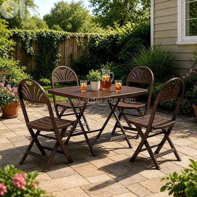 Compact Folding Plastic Chair — Dark Brown 1