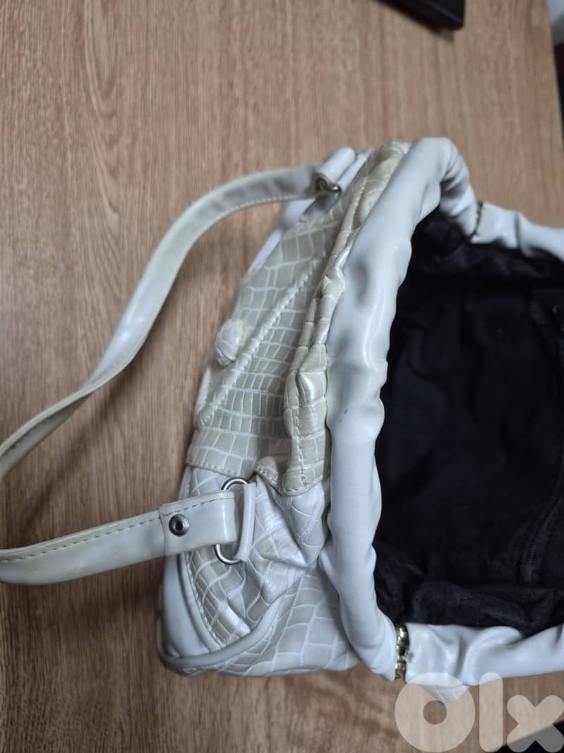 White Leather Handbag 1