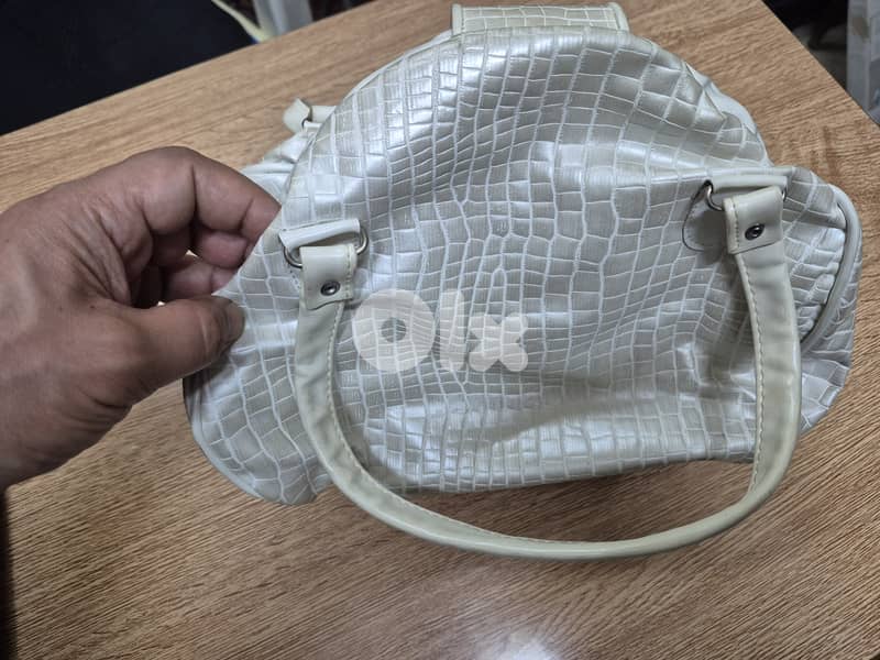 White Leather Handbag 2