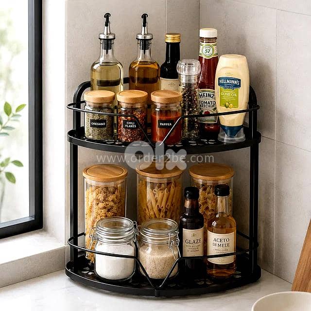 2-Tier Carbon Steel Corner Rack 2