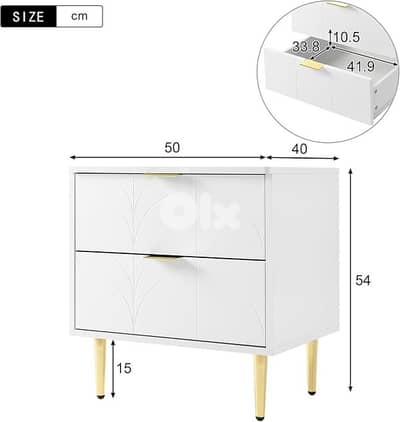 2 drawers night stand unique design