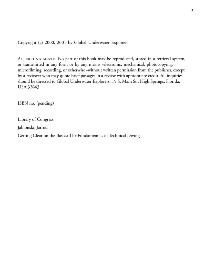 GUE THE FUNDAMENTALS OF TECHNICAL DIVING By Jarrod Jablonski 1