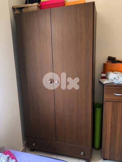 Brown wood closet