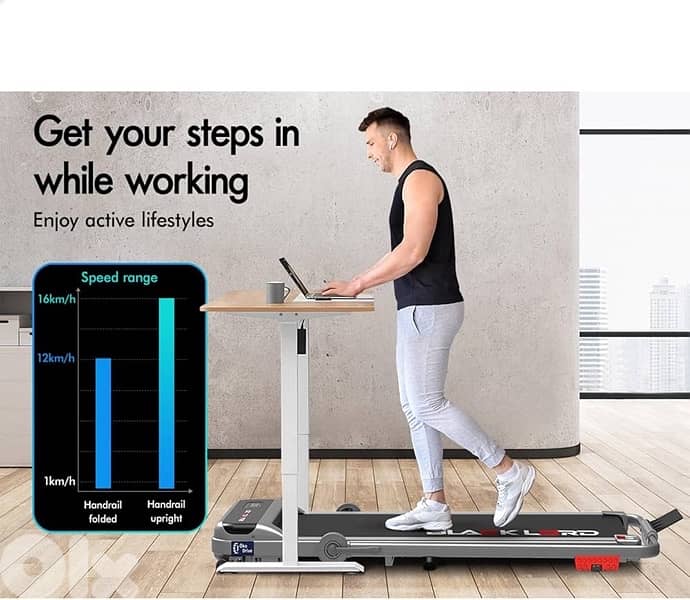 BLACK LORD Treadmill Electric Walking Pad Under Desk 3.4HP 1