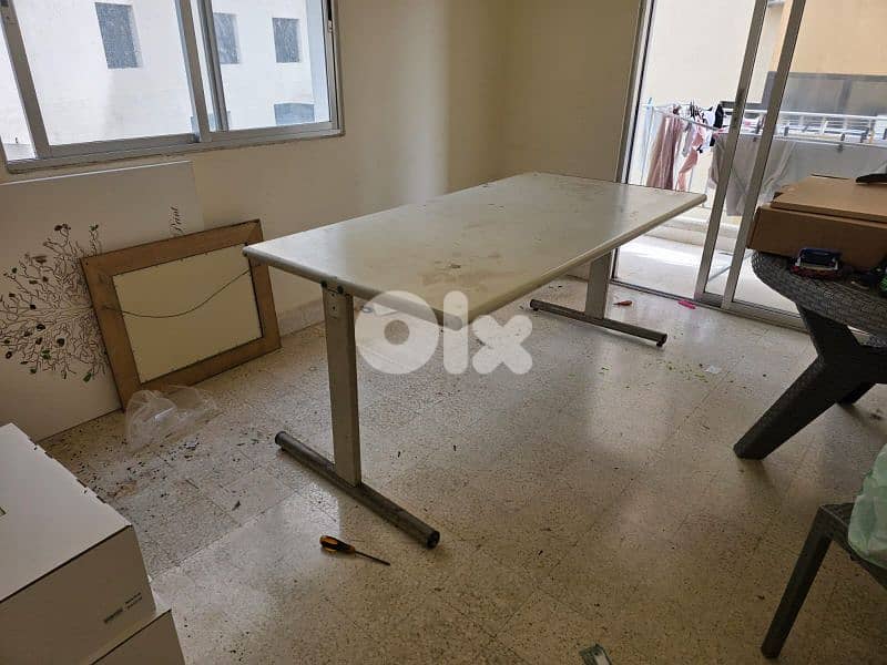 Large Industrial Work Table / Office Desk - Heavy Duty Metal Frame 1