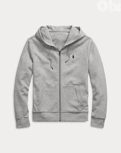 RALPH LAUREN ZIP UP HOODIE - GRAY L