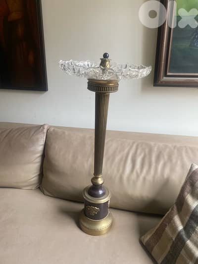 rare bronze and crystal old french  bonboniere / ashtray . 71 x 32 cm