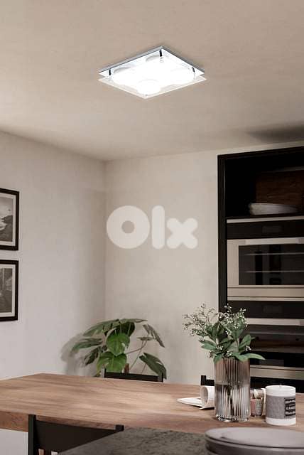EGLO Abiola Quad LED Ceiling Light – 22×22 cm, 1800 lm Warm White Glow 1