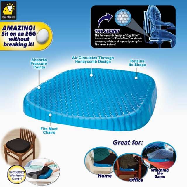 Egg Sitter Seat Cushion, Back Relief Polymer Pad for Car & Office 7
