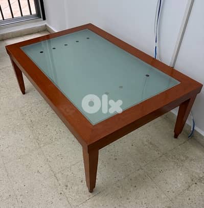 Wood & Glass Coffee Table – Used Condition