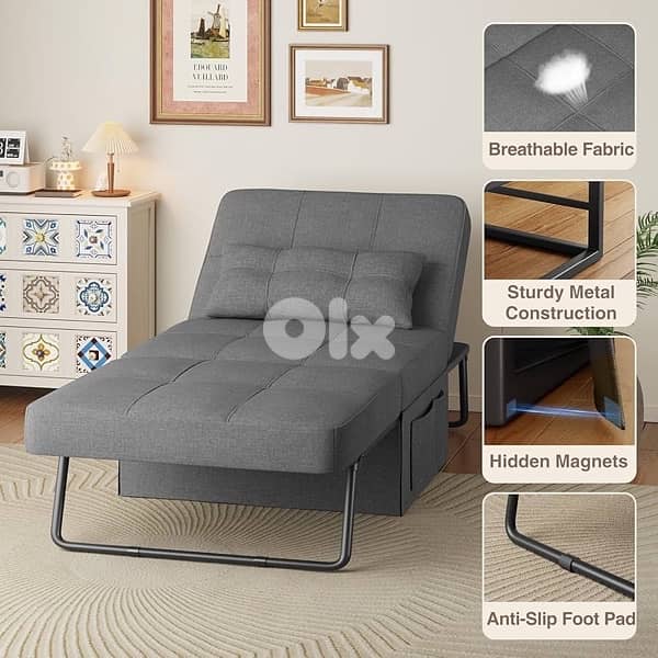 Sleeper Chair Bed, 4 in 1 Convertible Chair Bed Sofa Bed 3