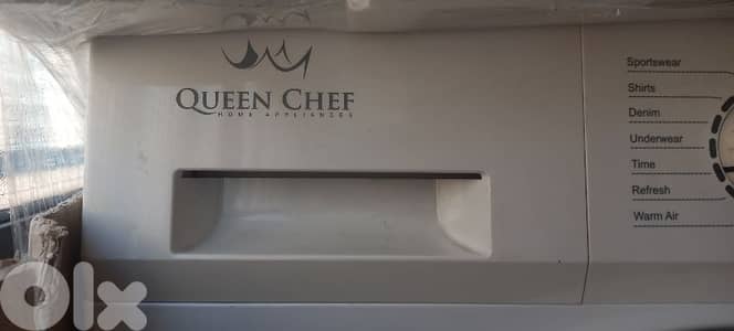 نشافة Queenchef، لون أبيض، بحالة جيدة جداً، سعة 9 كيلو