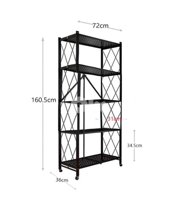 5 Tier Foldable Metal Storage Shelf Racks 1