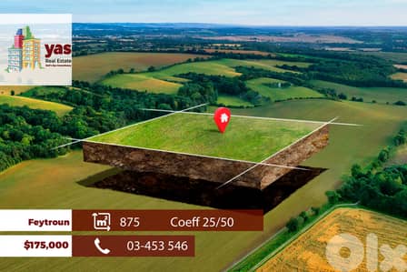 Feytroun  875m2 | Land | Coeff 25/50 | Prime Location | WA