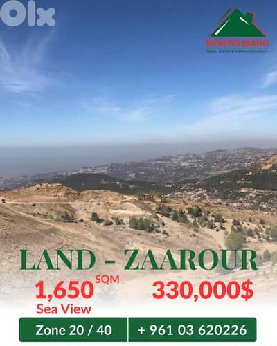 1,650 sqm Land For Sale in Zaarour زعرور with Sea View