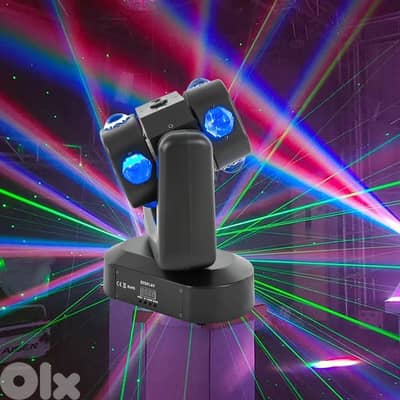 Rotating Laser Beam Moving Head 8 LED RGBW Stage Light DMX Disco Party