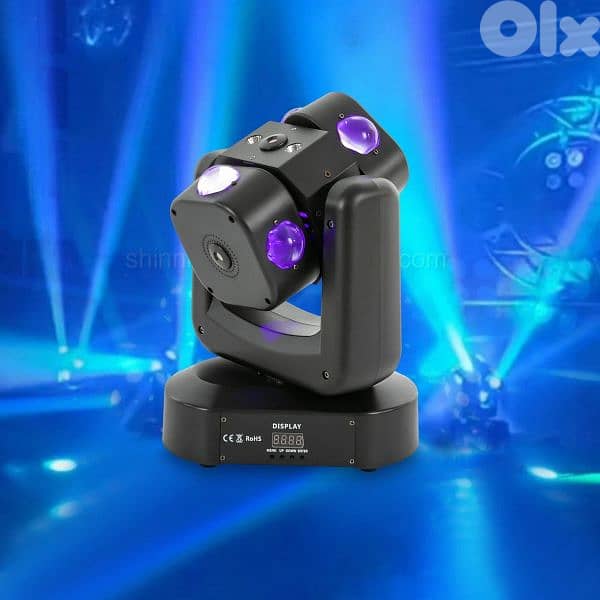 Rotating Laser Beam Moving Head 8 LED RGBW Stage Light DMX Disco Party 1