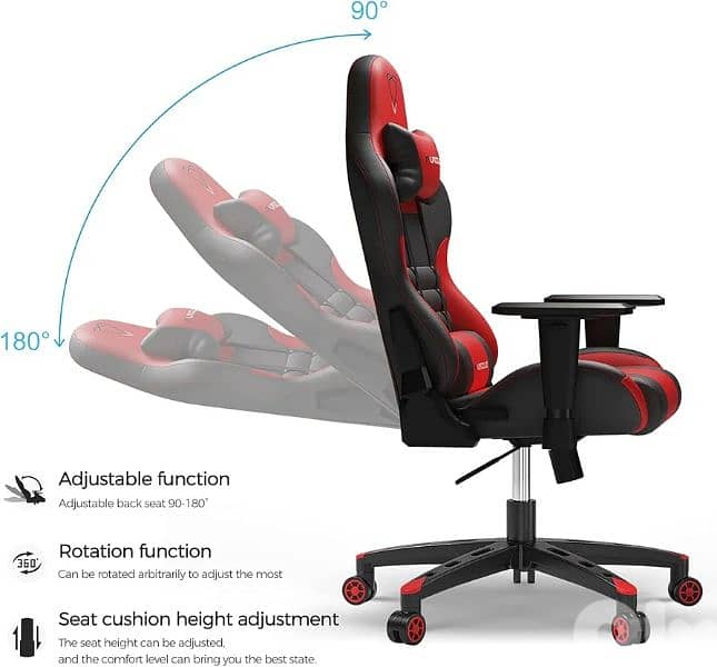 FURGLE CARRY SERIES RACING STYLE GAMING CHAIR Up to 149KG 4