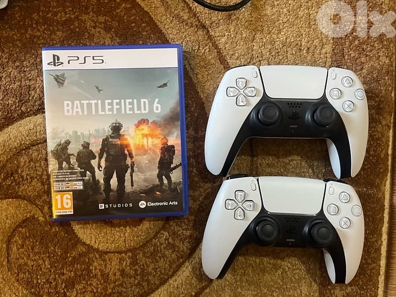 PS5 slim europe 1 TB +2 original controller +cd battle field 6 1