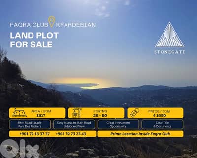 Land for Sale Faqra Club - Parc Des Rochers