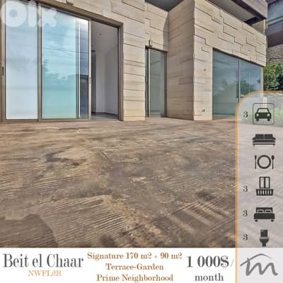 Beit El Chaar | Signature 170m² Apt + 90m² Terrace | Class-A Building