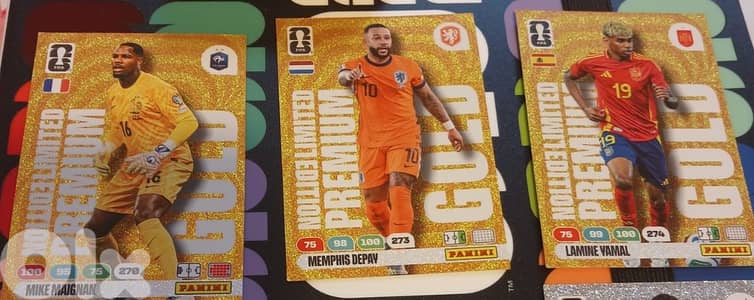 Panini Adrenalyn 2026 FIFA World Cup Premium Gold Cards - set of 3