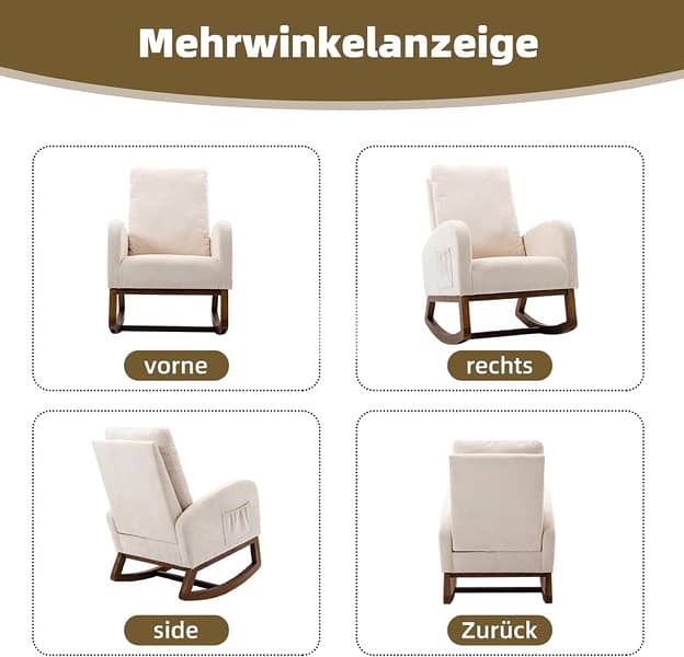 Mid-Century Modern Style Soft Rocking Chair 8
