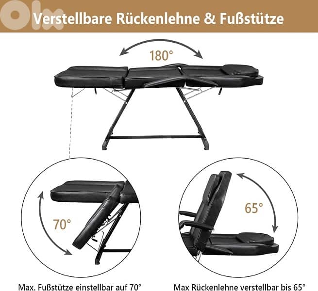 Adjustable Massage Table, Cosmetic Bed, Tattoo Bed 3