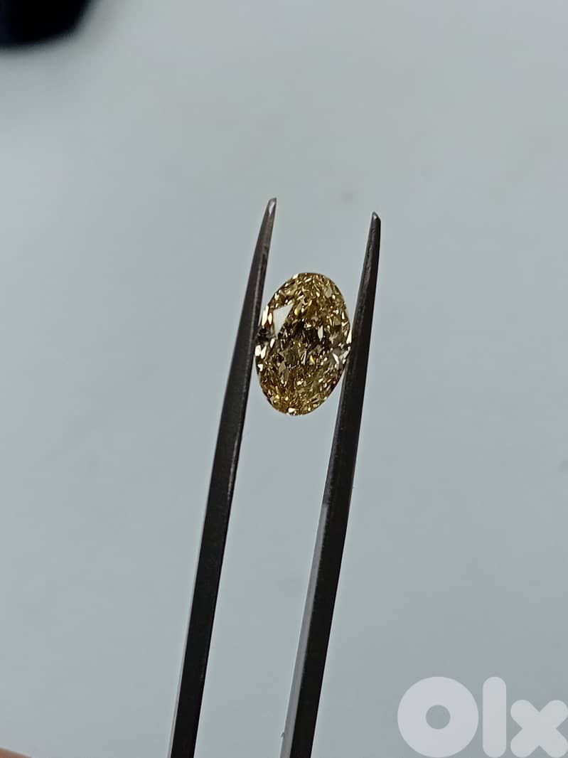 natural diamond  1.54 ct  si2. fancy brownish yellow 1