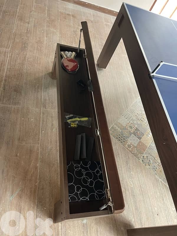 7 FT 3-in-1 Billiard, Ping Pong & Dining Table with 2 Benches 8
