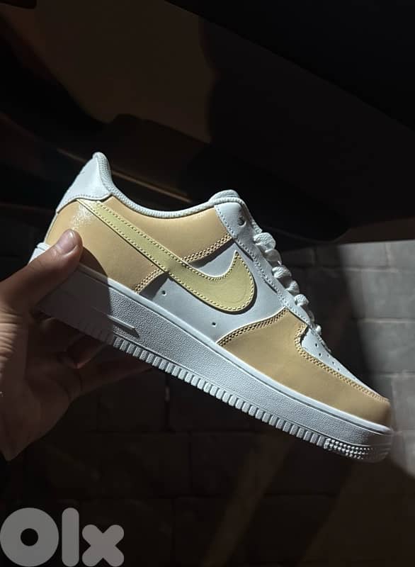 Nike Air Force 1 Low '07 Custom - Beige/Tan & Yellow - Size 43 1