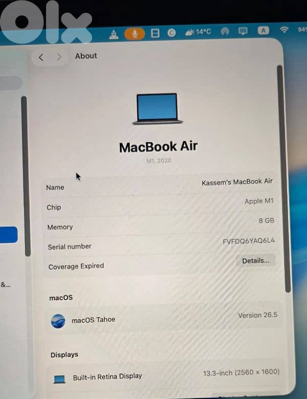 Macbook Air M1 1