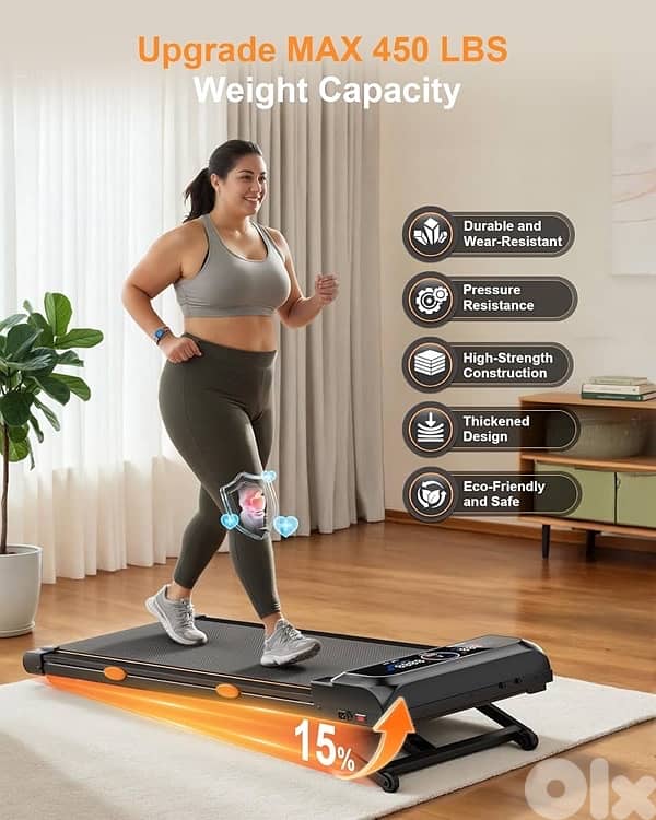Walking Pad Treadmill with Auto Incline 1