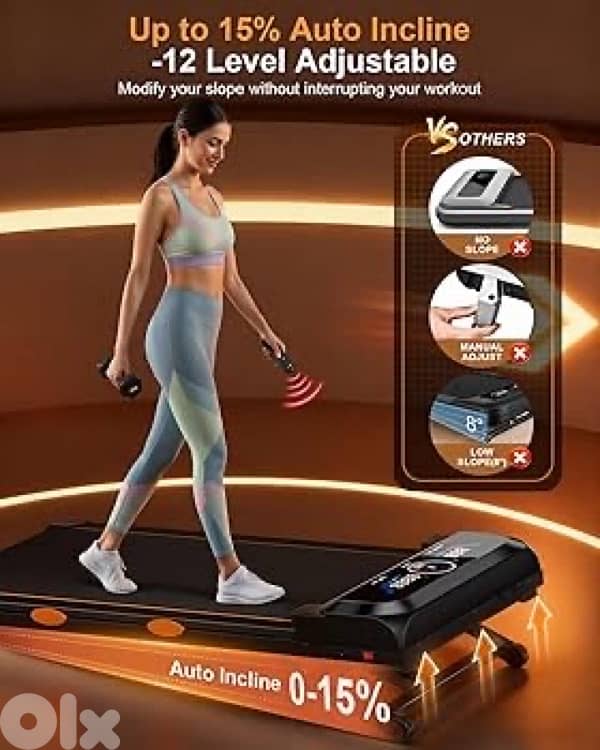 Walking Pad Treadmill with Auto Incline 8