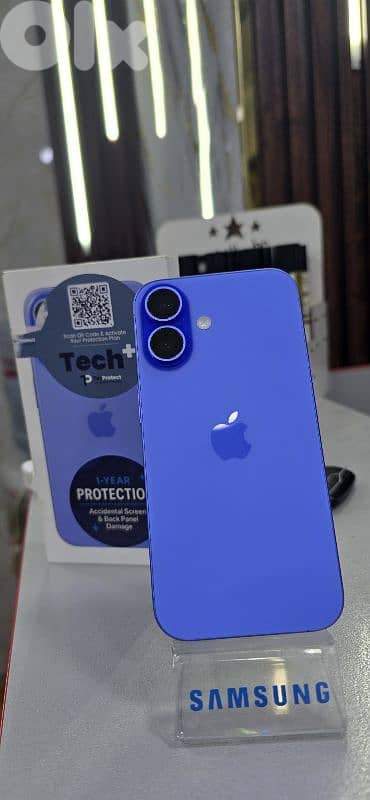 Iphone 16 blue 128 gb apple warranty till 7-26
