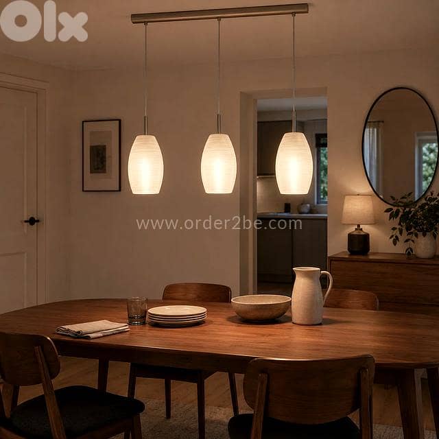 EGLO Batista Textured Glass Pendant Light 1