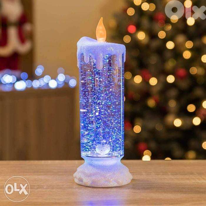 Romantic Candle LED Color Changing with Water Swirling Glitter Candle 0
