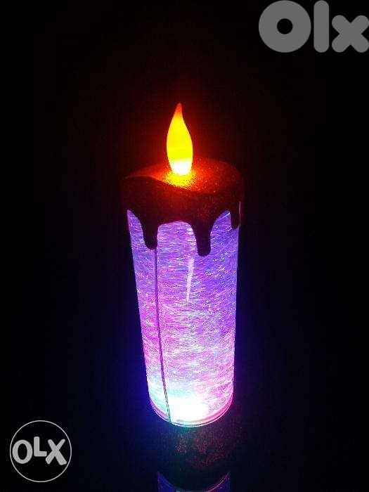 Romantic Candle LED Color Changing with Water Swirling Glitter Candle 3