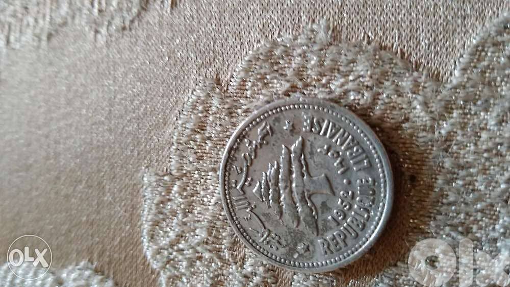 Lebanon Ten Piasters Aluminium yearعشرة غروش المينيوم لبنان ١٩٥٢ 0