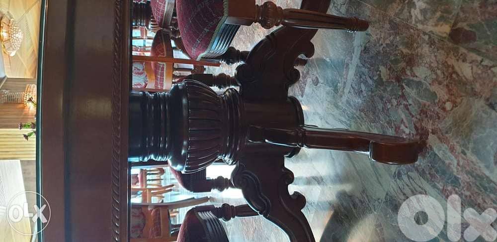 Dining Table with glass top plus 6 chairs, feel brand new! 2