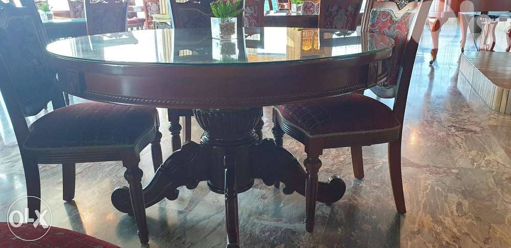 Dining Table with glass top plus 6 chairs, feel brand new! 3