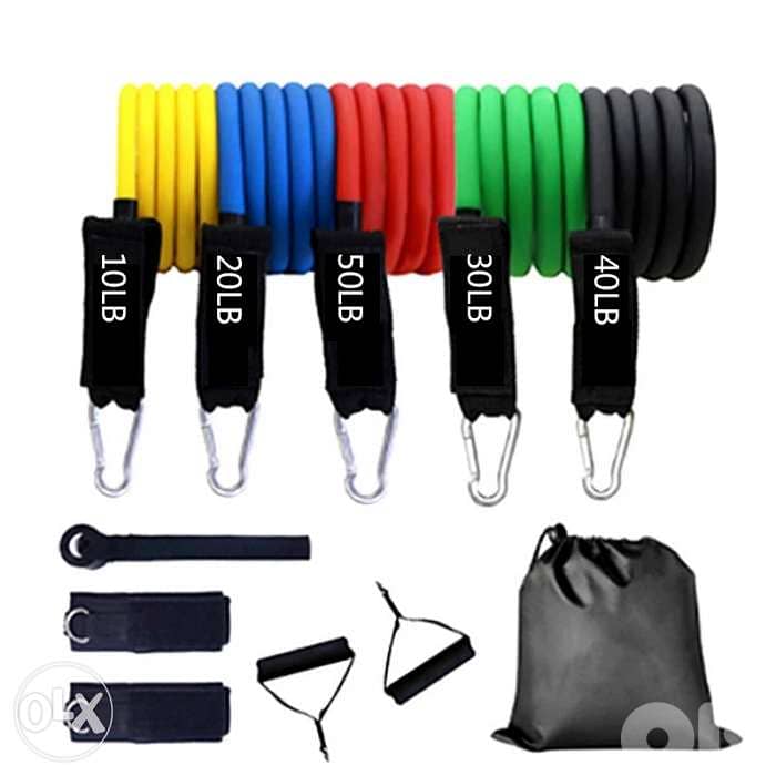 Rubber 11pcs Resistance bands 150LBS 0