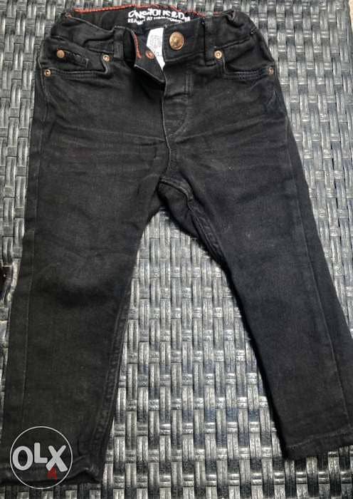 clothing for kids boy; 9-12 months, black jeans, slim fit 1