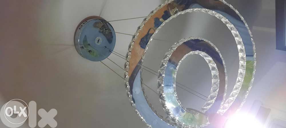 2 Ring Crystal LED 50x30cm Ceiling Lamp Chandelier 2